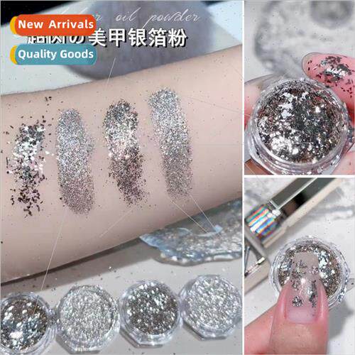 Nail art super glitter silver powder pure silver mirror seri