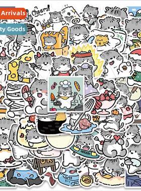 60 cute kitten diary cartoon doodle stickers luggage skatebo