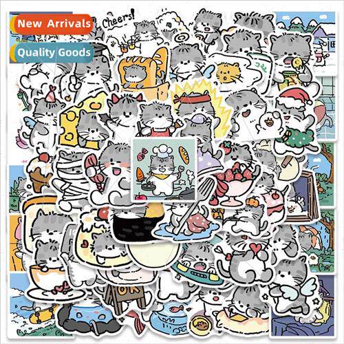 60 cute kitten diary cartoon doodle stickers luggage skatebo