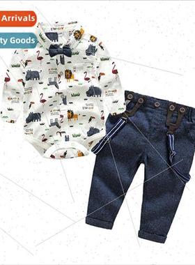 Baby clothes fall and winter new boys small animal prints bu
