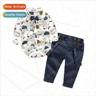 Baby clothes fall and winter new boys small animal prints bu