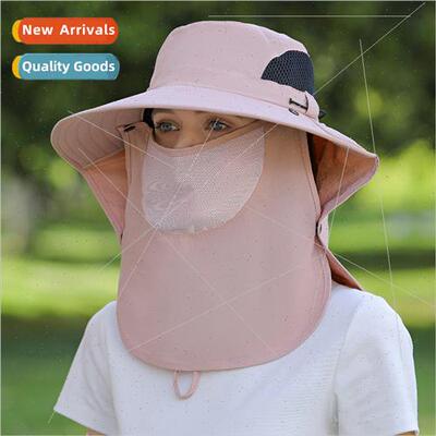 Omni-directional face protection neck hat female summer larg