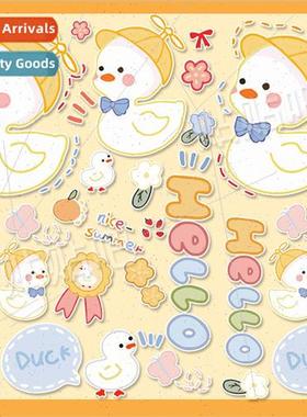 Cartoon cute yellow duck electric car laptop ipad stickers s