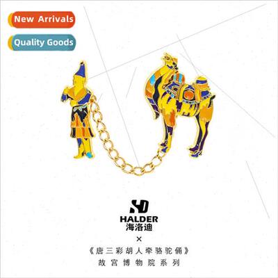 Tang Sancai Hu people holding camel badge Wenchuang Hop meta
