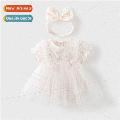 Baby girl mesh halter dress 0-2 years old summer girls dress