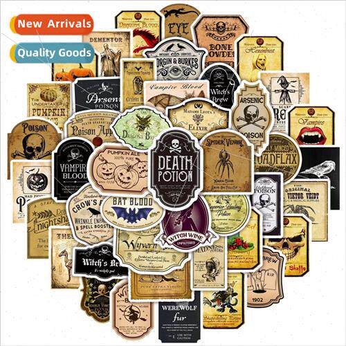 50 retro Halloween stickers luggage electric car stickers PV