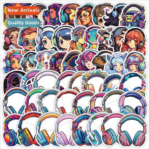 50 pcs of colorful headphones graffiti stickers cell phone r