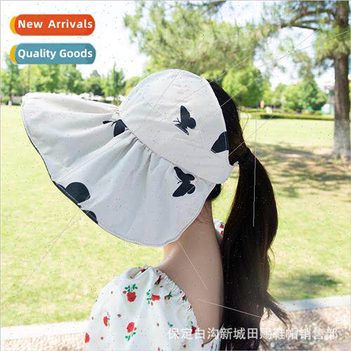 New vinyl hollow top foldable fishermans hat printed sun hat