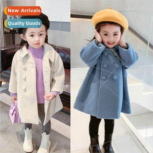 Girls coat 2023 winter  new childrens jacket thickened doubl