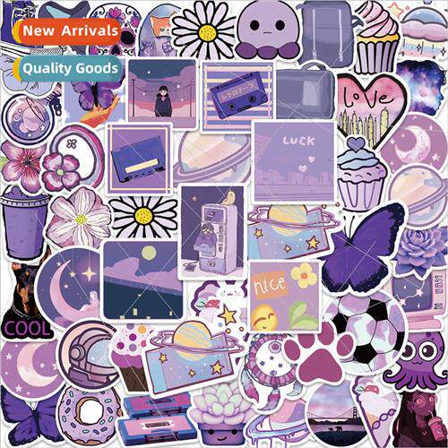 50 cartoon INS purple graffiti stickers personalized decorat