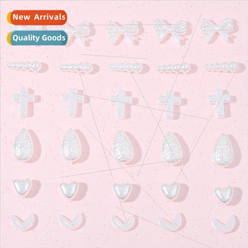 ABS shaped imitation pearl love droplets beads handmade diy