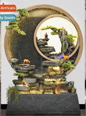 Large floor-to-ceiling water screen water circulation orname