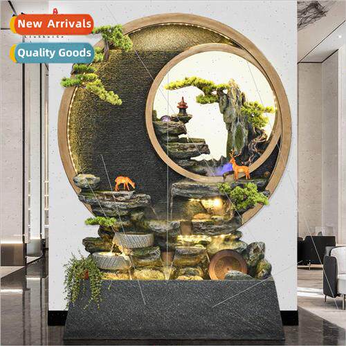 Large floor-to-ceiling water screen water circulation orname