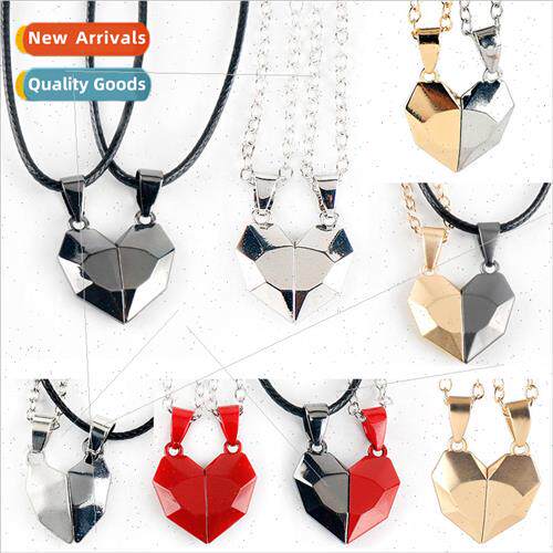 Wishing stone couple necklace a pair of creative heart-shape