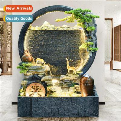 Large rockery fountain water wall landscape humidifier livin