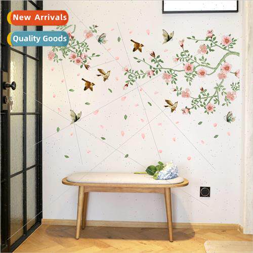 Birds and flowers ving room TV background decorative wall de