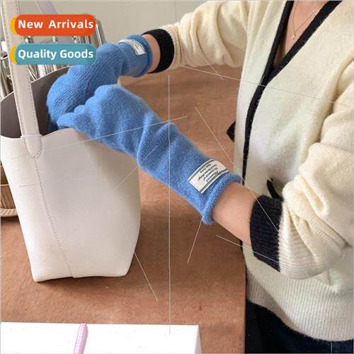 Gloves female winter new knitted wool in the long section of