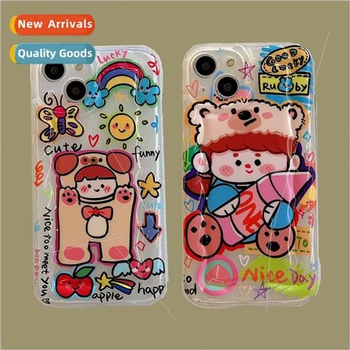 Cartoon Doodle Crayon Kids 适用 Apple 13/14ProMax Phone Case