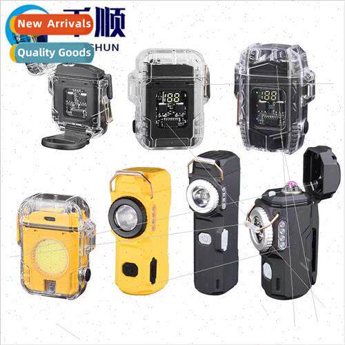 Portable multi-function mini keychain light arc lighter ciga