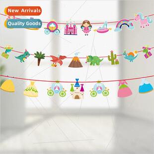 2023 pull flag new birthday decoration classroom stage hangi