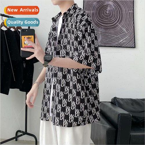 mens short-sleeved shirt men Korean nd ins couple T-shirt to