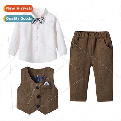 Spring Boys suit Childrens gentleman vest long-sleeved cotto