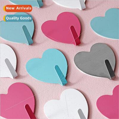 Teenage girl heart pink love heart sticky hooks peach heart