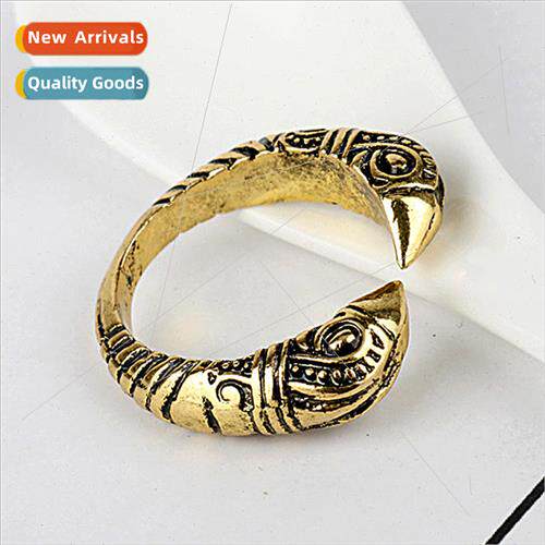 Vintage old opening ring Nordic Viking eagle creative finger