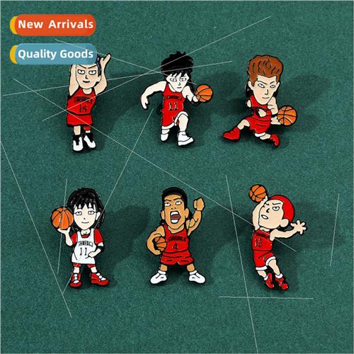 Cartoon anime characters around the dunker metal brooch acce