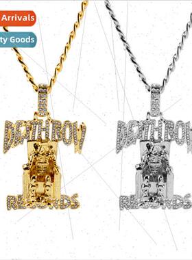 DEATHROW letters full diamond hip hop necklace hiphop hipste