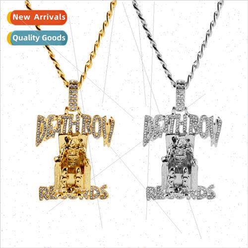 DEATHROW letters full diamond hip hop necklace hiphop hipste