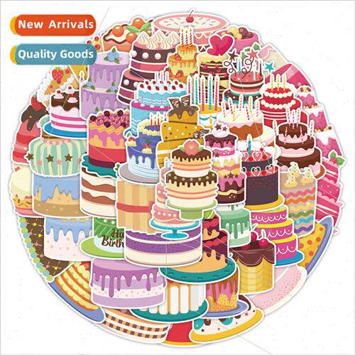 50 new birthday cake graffiti stickers car cell phone water