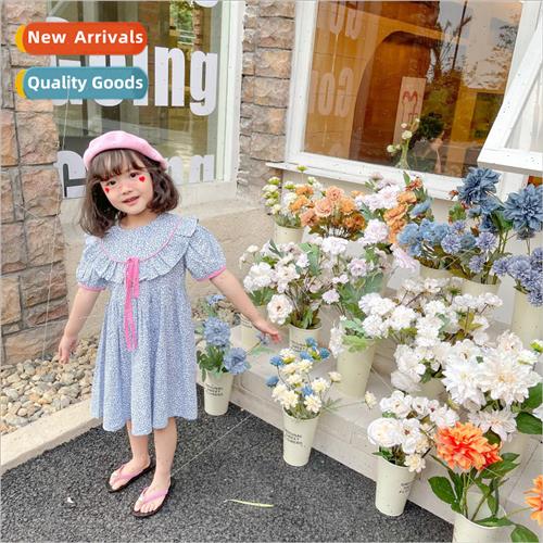 girls dress 2022 summer new little girl Korean  of the broke