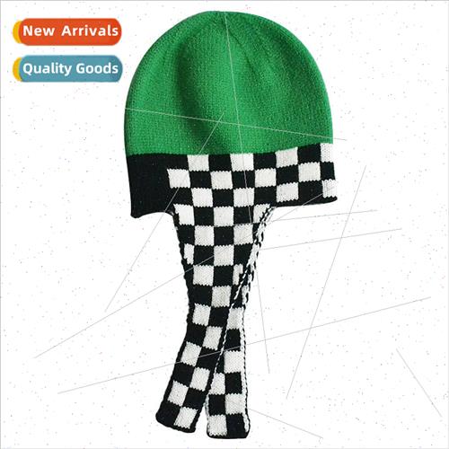 New childrens caps personalized retro checkerboard grid spli