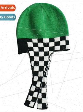 New childrens caps personalized retro checkerboard grid spli