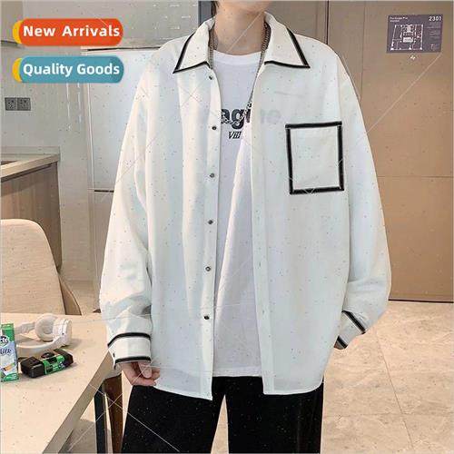 Hong Kong  retro spelling edge black and white shirt mens lo