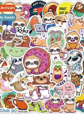 50 new cute little sloth doodle stickers bike computer lapto