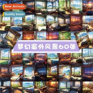 60 dream window scenery stickers room creative decoration no