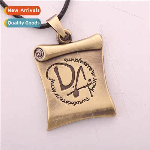 Necklace DA Book Scrolls Bronze Necklace Jewelry