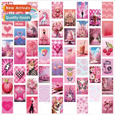 50 pink mixed wall card dorm room postcard framed picture de