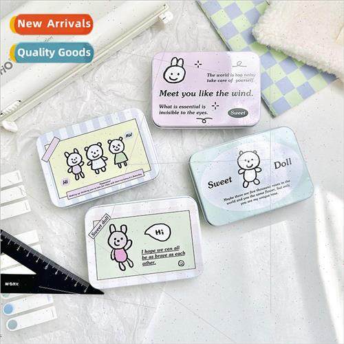 Flower ink  sweet doll storage box iron box girls handbook s