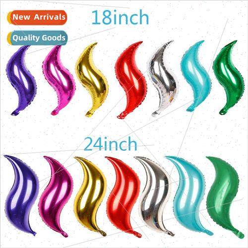 New 18-inch flame flame fishtail wave balloon childrens birt