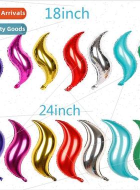 New 18-inch flame flame fishtail wave balloon childrens birt