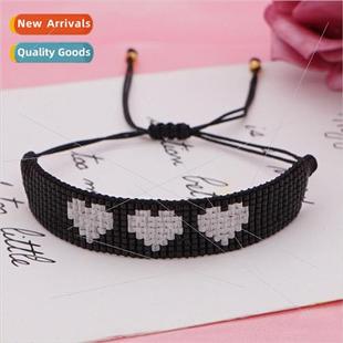 hand white hip and black woven beads rice hop punk Fashion