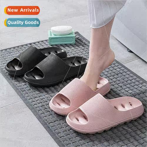 Household bathroom slippers leakage hollow thick bottom fema