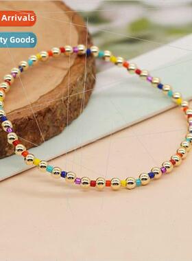 ght luxury gas gold-plated copper bead  inter-colored beige