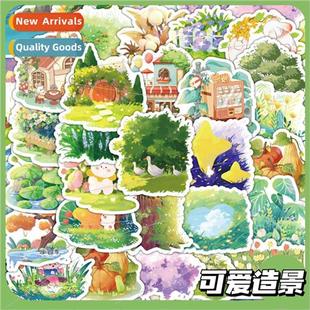 green cute scene pcs 适用e plants stickers landscaping