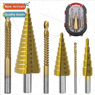 6pcs Pagoda Drill Woodworking Slotting Saw Drill Set Triangl