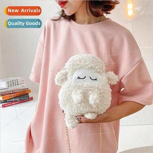 new fleece teenage cute cartoon female bag lamb wool Lamb