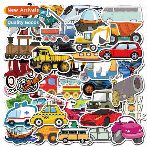 40 cartoon transportation car digger toy stickers luggage gr
